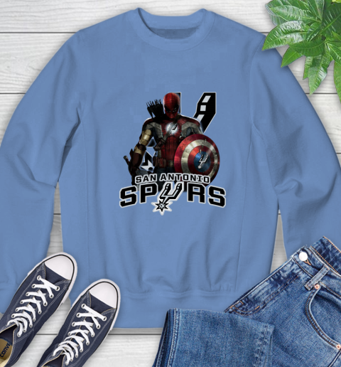 San Antonio Spurs NBA Basketball Captain America Thor Spider Man Hawkeye Avengers Sweatshirt 11