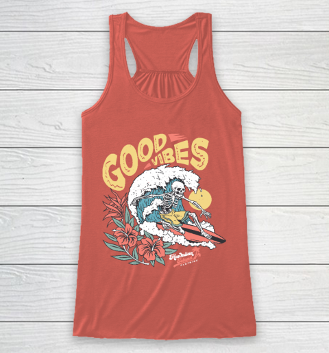 Good Vibes Skeleton Surfer Racerback Tank 3
