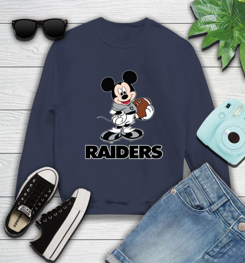 NFL Football Oakland Raiders Cheerful Mickey Mouse Shirt Sweatshirt 3