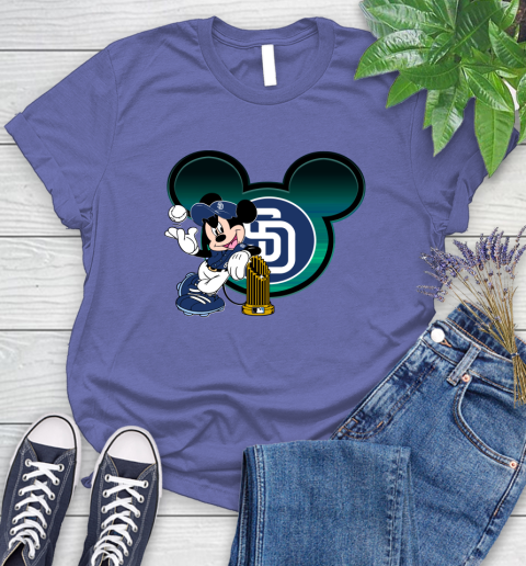 MLB San Diego Padres The Commissioner's Trophy Mickey Mouse Disney Women's T-Shirt 11