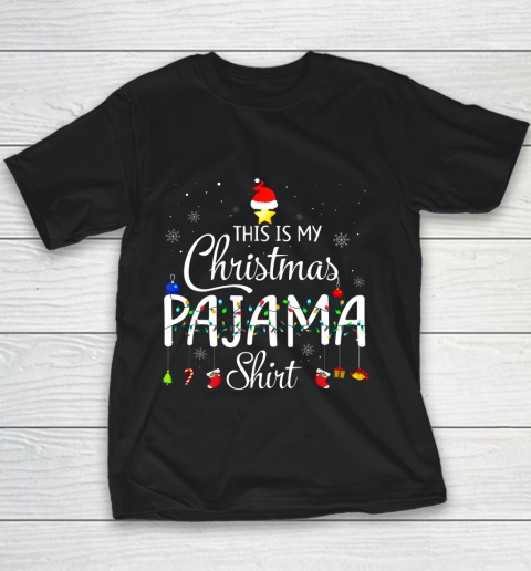 This is My Christmas Pajama Shirt Funny Xmas Light Tree Youth T-Shirt