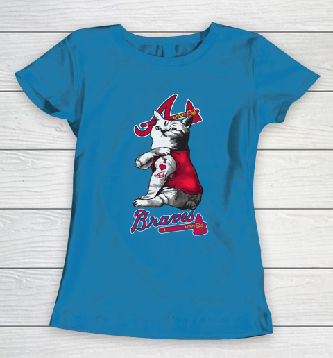 MLB Baseball My Cat Loves Atlanta Braves Women's T-Shirt 6