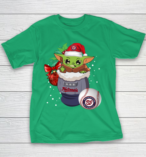 Washington Nationals Christmas Baby Yoda Star Wars Funny Happy MLB Youth T-Shirt