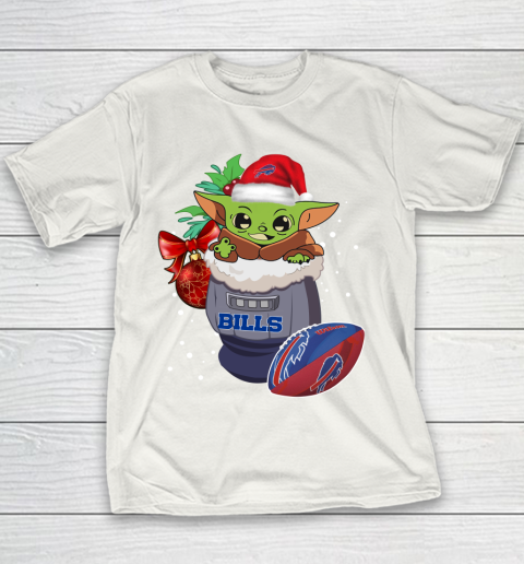 Buffalo Bills Christmas Baby Yoda Star Wars Funny Happy NFL Youth T-Shirt 3