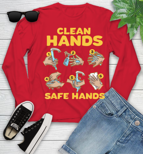 Nurse Shirt Washing Clean Hands Safe Hand Hygiene Wash Save T Shirt Youth Long Sleeve 10