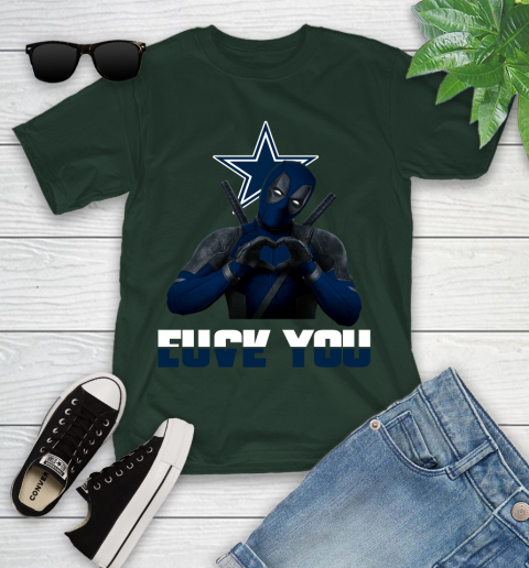 NHL Dallas Cowboys Deadpool Love You Fuck You Football Sports Youth T-Shirt 5