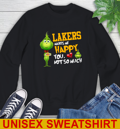 NBA Los Angeles Lakers Makes Me Happy You Not So Much Grinch Basketball Sports Sweatshirt