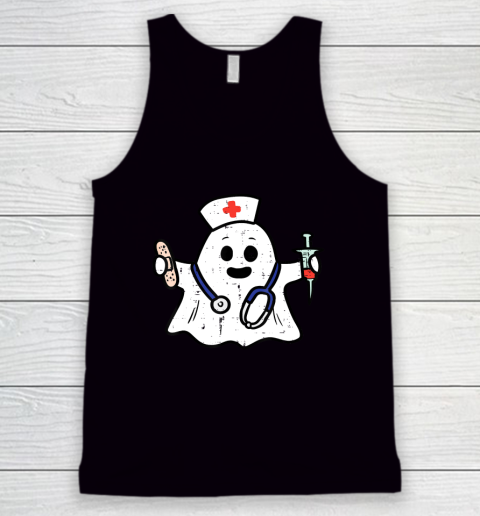 Nurse Ghost Scrub Top Halloween Costume For Nurses RN Tank Top