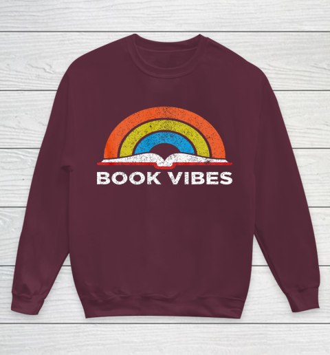 Reading Rainbow t shirt Vintage Retro Book Vibes Rainbow Gift for Reading Lovers Youth Sweatshirt 4