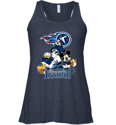 NFL Tennessee Titans Mickey Mouse Donald Duck Goofy Football T Shirt QzKKtAZtRW8 flowy tank 32 95 151514 front heather navy