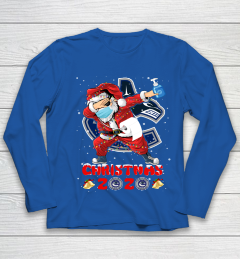 Vancouver Canucks Funny Santa Claus Dabbing Christmas 2020 NHL Youth Long Sleeve 7