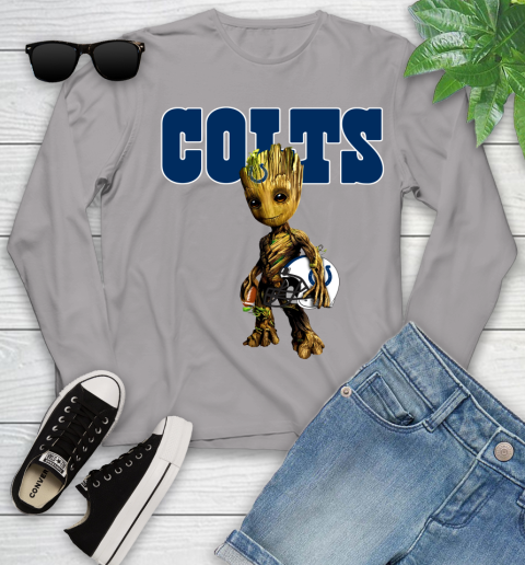 Indianapolis Colts NFL Football Groot Marvel Guardians Of The Galaxy Youth Long Sleeve 5