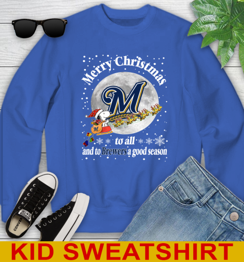 Milwaukee Brewers Merry Christmas To All And To Brewers A Good Season MLB Baseball Sports Youth Sweatshirt 6