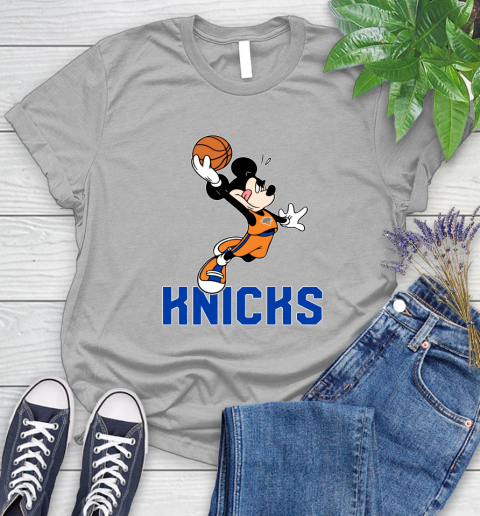 NBA Basketball New York Knicks Cheerful Mickey Mouse Shirt Women's T-Shirt 5