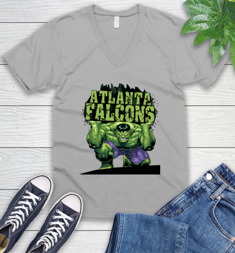 Atlanta Falcons NFL Football Incredible Hulk Marvel Avengers Sports V-Neck T-Shirt 4
