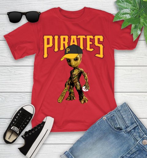 MLB Pittsburgh Pirates Groot Guardians Of The Galaxy Baseball Youth T-Shirt 10