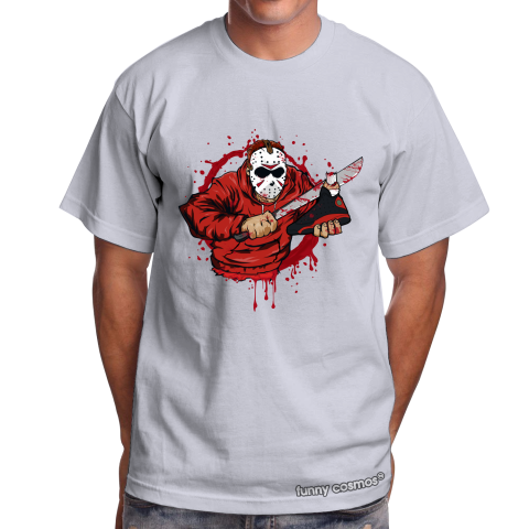 Air Jordan 13 Bred Matching Sneaker Tshirt Jason Voorhees Black and Red Jordan Shirt