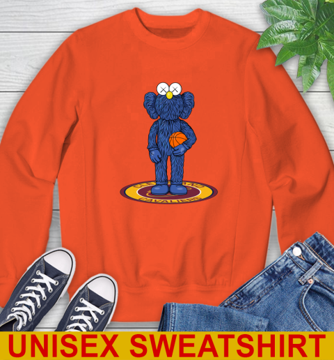 NBA Basketball Cleveland Cavaliers Kaws Bff Blue Figure Shirt Sweatshirt 5 NBA Basketball Cleveland Cavaliers Kaws Bff Blue Figure Shirt Sweatshirt - Image 5