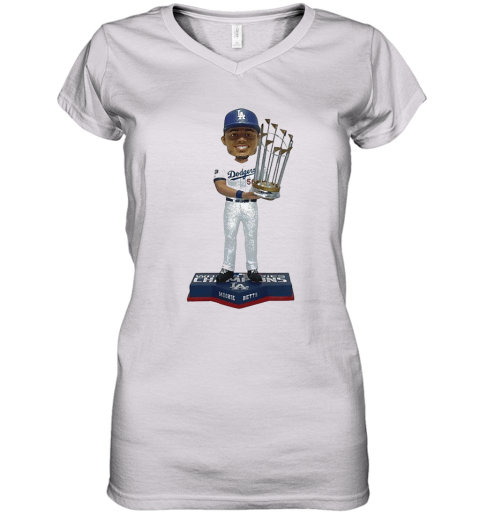 Mookie Betts Los Angeles Dodgers 2020 World Series Champions Women's V-Neck T-Shirt