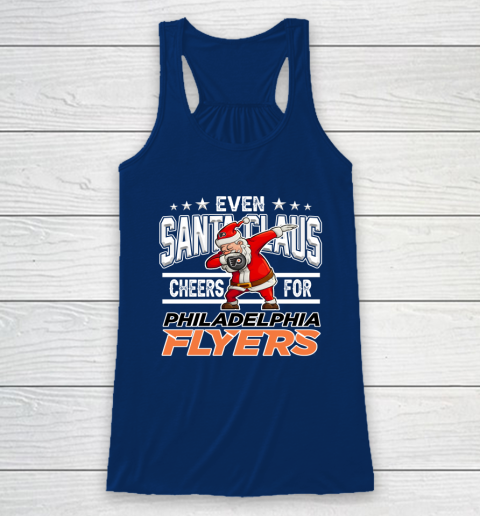 Philadelphia Flyers Even Santa Claus Cheers For Christmas NHL Racerback Tank 6