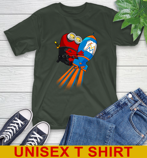 MLB Baseball Miami Marlins Deadpool Minion Marvel Shirt T-Shirt 6