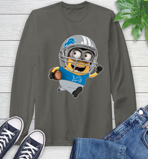 NFL Detroit Lions Minions Disney Football Sports Long Sleeve T-Shirt 8
