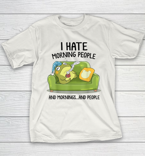 Toad Frog Drinking Coffee I Hate Morning People Youth T-Shirt