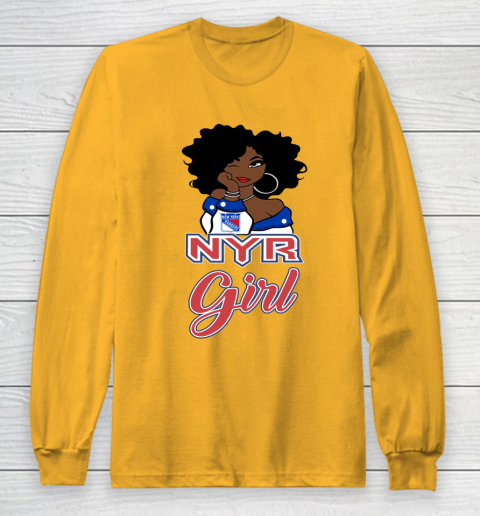 New York Rangers Girl NHL Long Sleeve T-Shirt 3