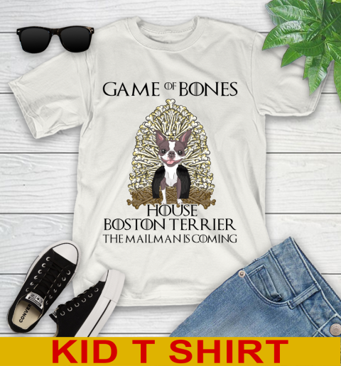 Game of bones house boston terrier dog the mailman is coming tshirt 85