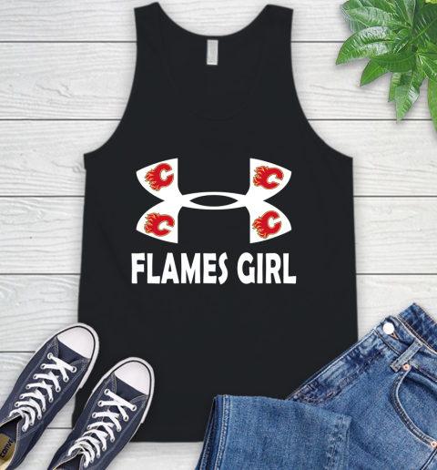 NHL Calgary Flames Girl Under Armour Hockey Sports Tank Top