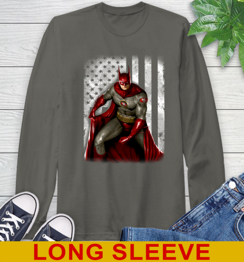 San Francisco 49ers NFL Football Batman DC American Flag Shirt Long Sleeve T-Shirt 10