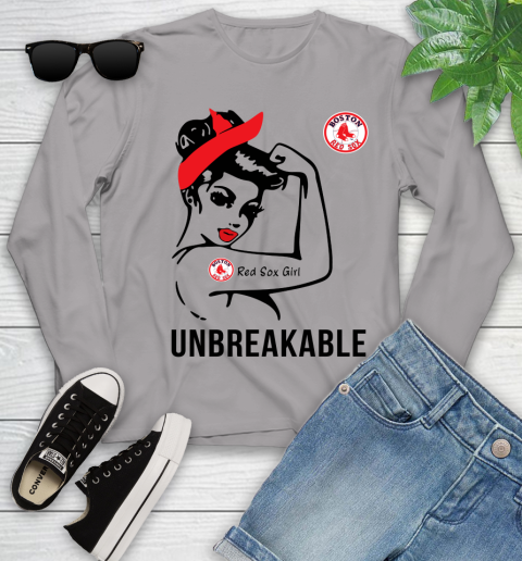 MLB Boston Red Sox Girl Unbreakable Baseball Sports Youth Long Sleeve 3