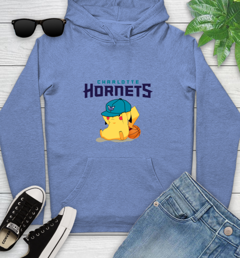 NBA Pikachu Basketball Sports Charlotte Hornets Youth Hoodie 12