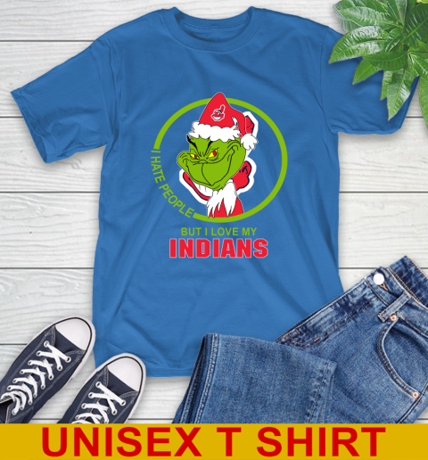 Cleveland Indians MLB Christmas Grinch I Hate People But I Love My Favorite Baseball Team T-Shirt 9