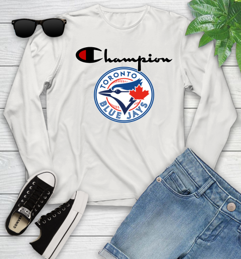 MLB Baseball Toronto Blue Jays Champion Shirt Youth Long Sleeve 10