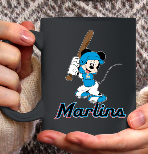 MLB Baseball Miami Marlins Cheerful Mickey Mouse Shirt Ceramic Mug 11oz