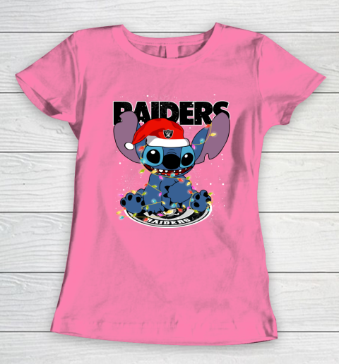 Oakland Raiders NFL Football noel stitch Christmas Women's T-Shirt 9