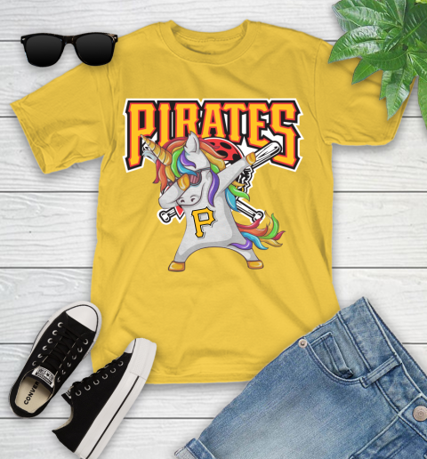 Pittsburgh Pirates MLB Baseball Funny Unicorn Dabbing Sports Youth T-Shirt 8