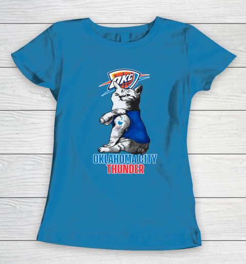 NBA Basketball My Cat Loves Oklahoma City Thunder Women's T-Shirt 6