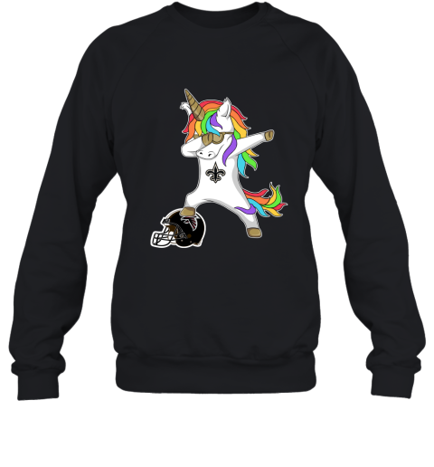 Football Dabbing Unicorn Steps On Helmet New Orleans Saints Sweatshirt