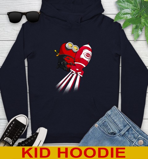 MLB Baseball Cincinnatim Reds Deadpool Minion Marvel Shirt Youth Hoodie 3