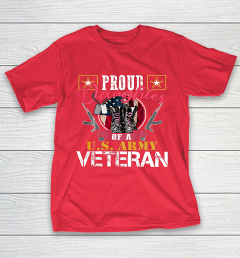 Veteran Shirt Vintage Proud Daughter Of A U S Army Veteran Gift Mom Dad T-Shirt 19