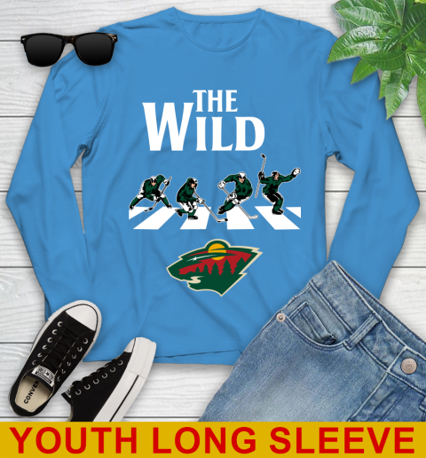 NHL Hockey Minnesota Wild The Beatles Rock Band Shirt Youth Long Sleeve 8