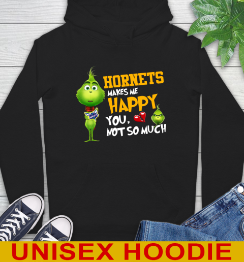 NBA Charlotte Hornets Makes Me Happy You Not So Much Grinch Basketball Sports Hoodie