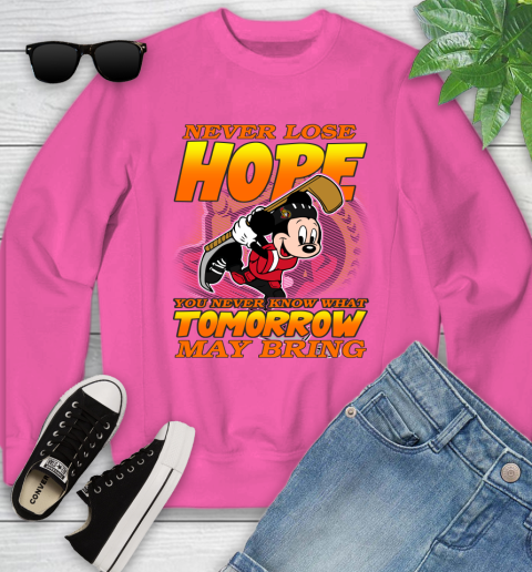 Ottawa Senators NHL Hockey ootball Mickey Disney Never Lose Hope Youth Sweatshirt - Image 7