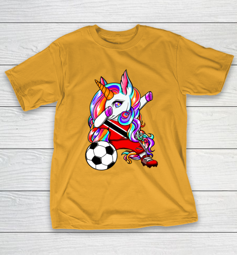Dabbing Unicorn Trinidad and Tobago Soccer Fans Football T-Shirt 3