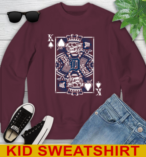 Detroit Tigers MLB Baseball The King Of Spades Death Cards Shirt Youth Sweatshirt 4