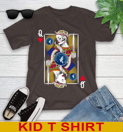 NBA Basketball Minnesota Timberwolves The Queen Of Hearts Card Shirt Youth T-Shirt 6