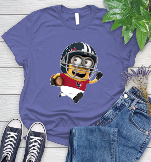 NFL Houston Texans Minions Disney Football Sports Women's T-Shirt 11