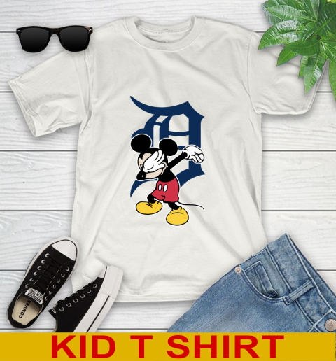 Detroit Tigers MLB Baseball Dabbing Mickey Disney Sports Youth T-Shirt